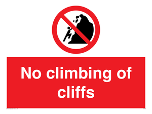 No climbing of cliffs