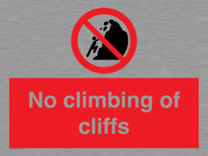 No climbing of cliffs