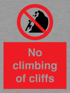 No climbing of cliffs