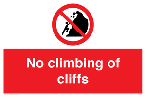 No climbing of cliffs