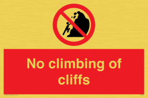 No climbing of cliffs