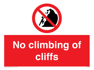 No climbing of cliffs