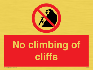 No climbing of cliffs