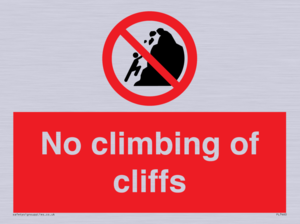 No climbing of cliffs