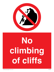 No climbing of cliffs