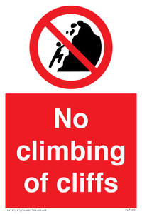No climbing of cliffs