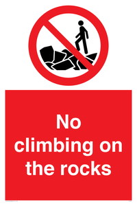 No climbing on the rocks