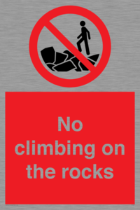 No climbing on the rocks