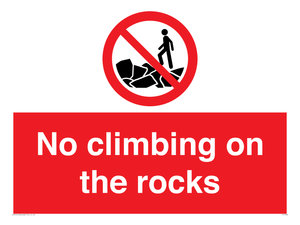 No climbing on the rocks