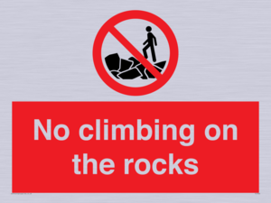 No climbing on the rocks