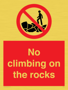 No climbing on the rocks