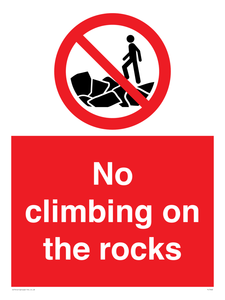 No climbing on the rocks