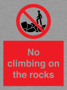 No climbing on the rocks