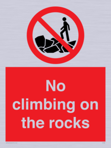 No climbing on the rocks
