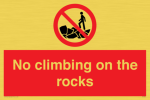 No climbing on the rocks