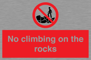 No climbing on the rocks
