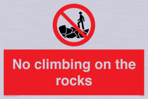 No climbing on the rocks
