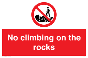 No climbing on the rocks