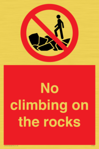 No climbing on the rocks