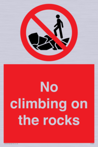 No climbing on the rocks