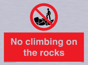 No climbing on the rocks