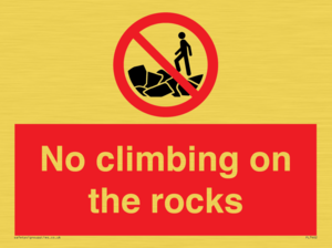 No climbing on the rocks