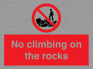 No climbing on the rocks