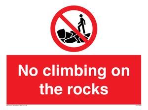 No climbing on the rocks