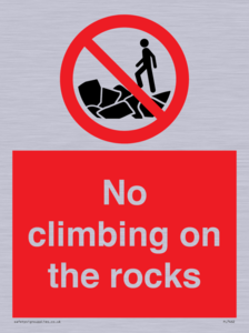 No climbing on the rocks