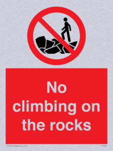 No climbing on the rocks