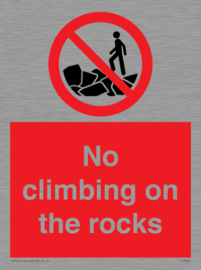 No climbing on the rocks