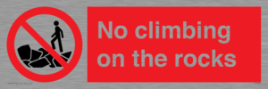 No climbing on the rocks