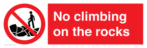 No climbing on the rocks