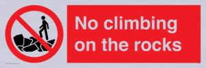 No climbing on the rocks