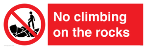 No climbing on the rocks