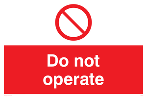 Do not operate