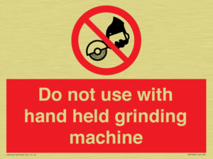 Do not use with hand held grinding machine