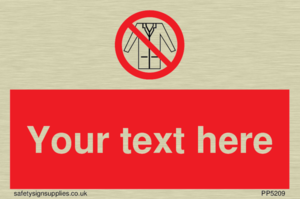 Custom No Lab Coats Sign