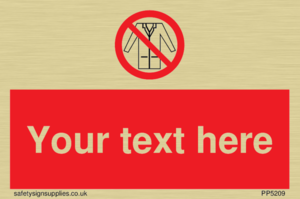 Custom No Lab Coats Sign