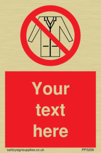 Custom No Lab Coats Sign