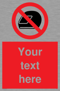 Custom No Motorcycle Helmets Sign