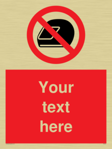 Custom No Motorcycle Helmets Sign