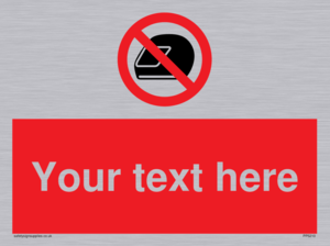 Custom No Motorcycle Helmets Sign