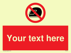Custom No Motorcycle Helmets Sign