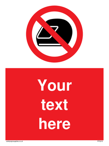 Custom No Motorcycle Helmets Sign