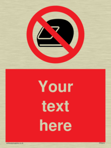 Custom No Motorcycle Helmets Sign