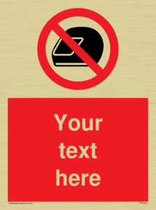 Custom No Motorcycle Helmets Sign