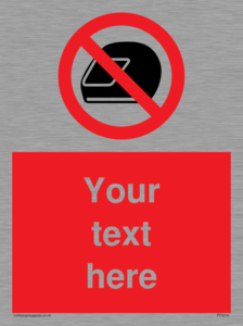 Custom No Motorcycle Helmets Sign