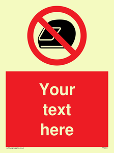 Custom No Motorcycle Helmets Sign