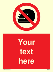 Custom No Motorcycle Helmets Sign